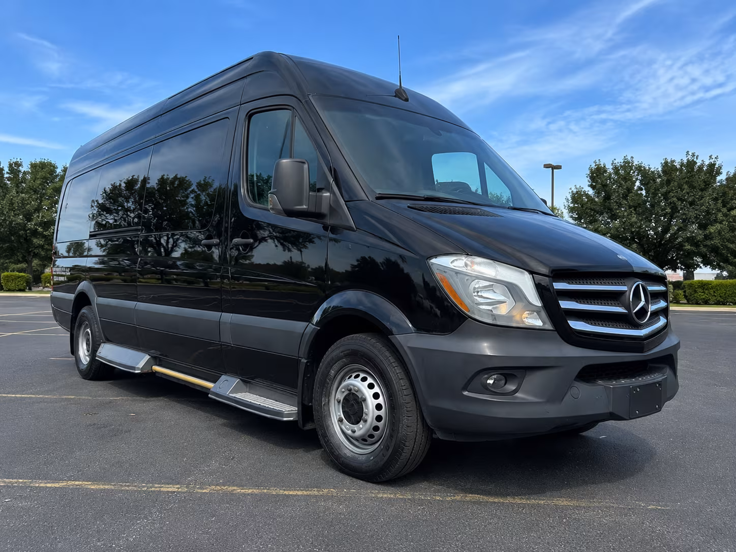 sprinter van transportation for red raider fan groups on game day in lubbock